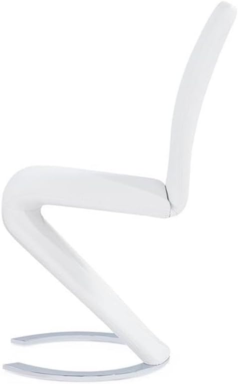 Table: 10mm Tempered Clear Glass with Chrome Legs Chairs: Upholstered White ‘Z’ Shaped With Chrome Legs