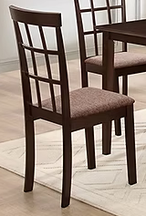 Espresso Chair Fabric Cushion with Espresso Legs set of 5