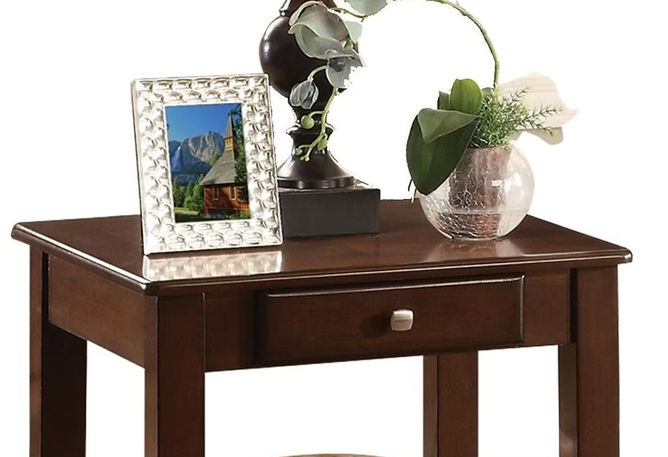 Espresso Coffee Table Set Coffee Table Contains Lift Top, Shelf and Functional Drawer End Table Contains Shelf and Functional Drawer