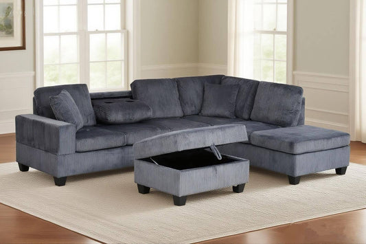 Sectioanl sofa  with Storage Ottoman & USB port