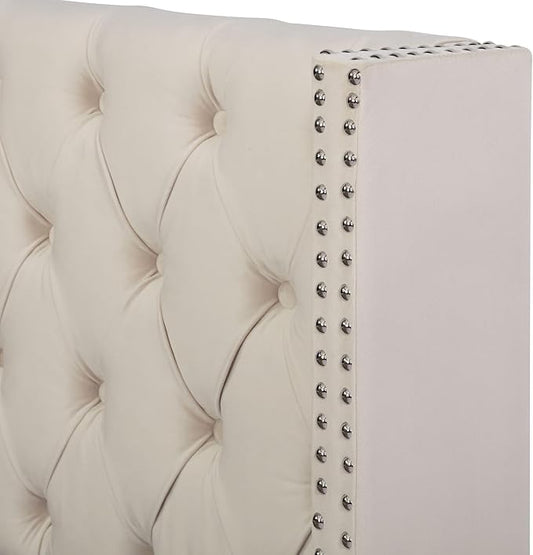 Upholstered Bed 180 x 200 cm with Metal Frame Slatted Frame, Hydraulic Storage Bed, Double Bed with Backrest and Bed Box, Bed Bottom is with Dirt-Repellent Non-Woven Fabric, Beige