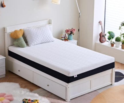Twin Size Mattress, 6 Inch Gel Memory Foam Mattresses, Medium Firm for Cool Sleeping, Pressure Relief, Easily Replaceable