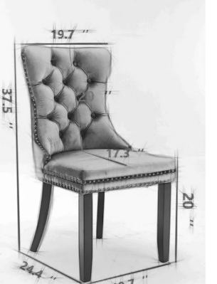 Velvet Upholstered Dining Chairs Set of 4, Wingback Dining Room Chairs with Button Tufted Back, Ring Pull Trim and Golden Stainless Steel Legs, Luxury Dining Chairs for Living Room Kitchen, Beige