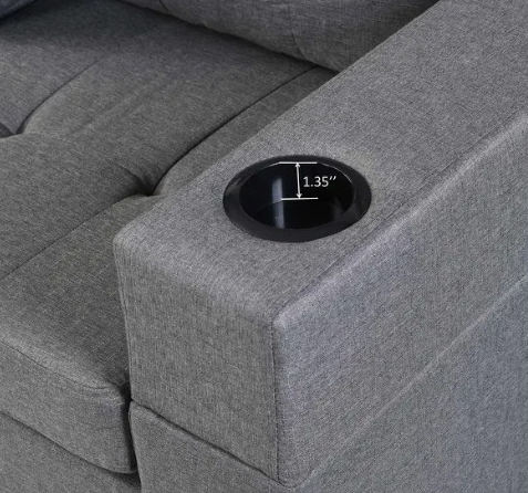 𝐒𝐞𝐜𝐭𝐢𝐨𝐧𝐚𝐥 𝐒𝐨𝐟𝐚 𝐒𝐞𝐭 𝐟𝐨𝐫 𝐋𝐢𝐯𝐢𝐧𝐠 𝐑𝐨𝐨𝐦 𝐰𝐢𝐭𝐡 𝐋 𝐒𝐡𝐚𝐩𝐞 𝐋𝐨𝐮𝐧𝐠𝐞, 𝐂𝐮𝐩 𝐇𝐨𝐥𝐝𝐞𝐫 𝐚𝐧𝐝 𝐋𝐞𝐟𝐭 𝐨𝐫 𝐑𝐢𝐠𝐡𝐭 𝐇𝐚𝐧𝐝 𝐂𝐡𝐚𝐢𝐬𝐞 𝐌𝐨𝐝𝐞𝐫𝐧 𝟒 𝐒𝐞𝐚𝐭-𝐆𝐫𝐚𝐲 𝐋𝐢𝐧𝐞𝐧 𝐅𝐚𝐛𝐫𝐢𝐜