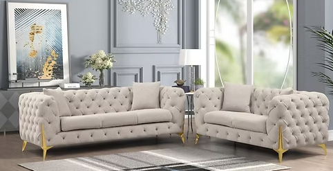 Vaness Taupe Luxury Sofa Set, an ultra modern set of furniture that adds sophistication and class to your living room.