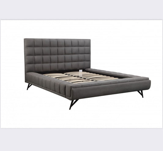 Modern Luxury Tufted Bed for Bedroom High Headboard King/Queen Size Up-Holstered Furniture